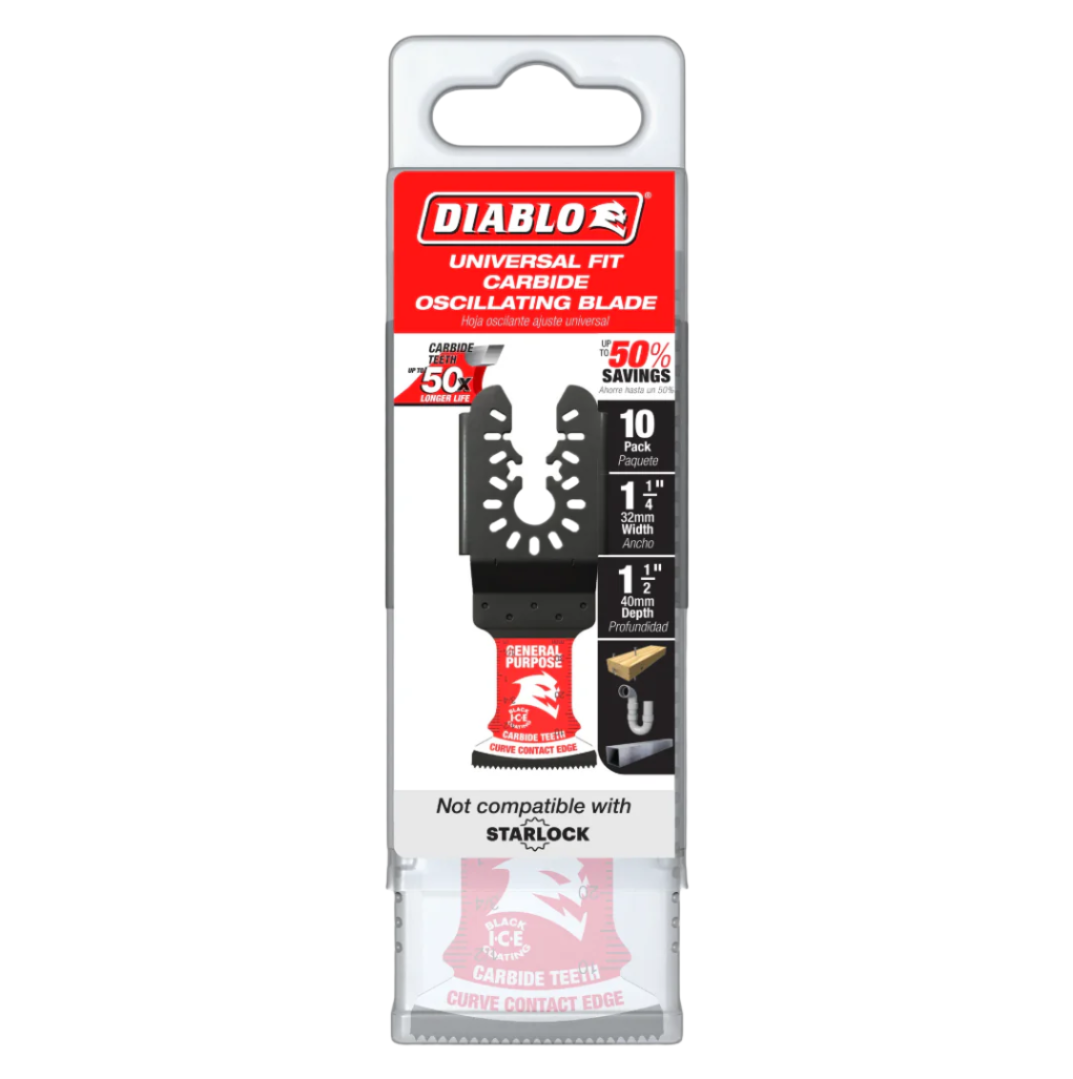 DIABLO - DOU125CGP10 - 1-1/4 in. Universal Fit Carbide Oscillating Blade for General Purpose Cuts - Wise Line Tools