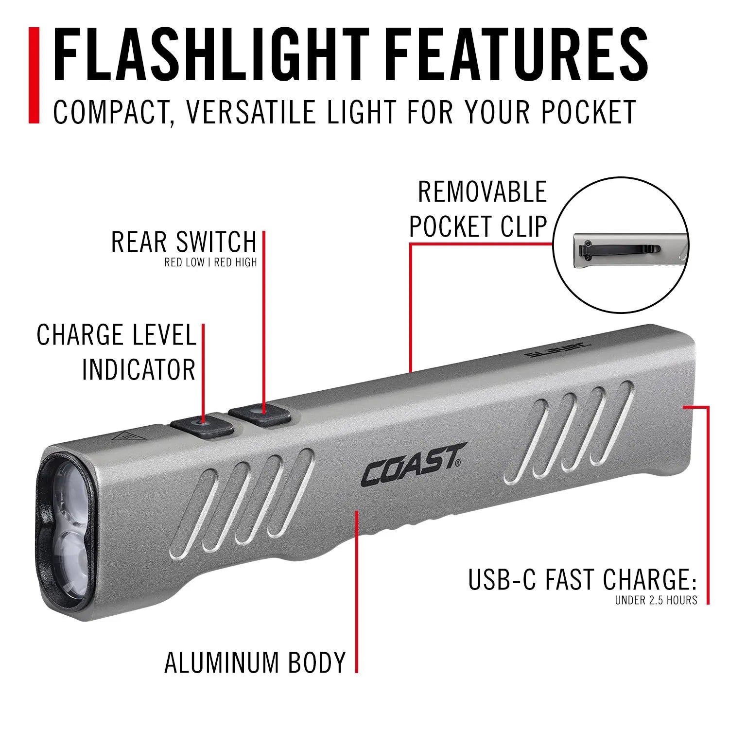 Coast 31010 - SLAYER PRO 1,030 Lumen Laser/Flashlight