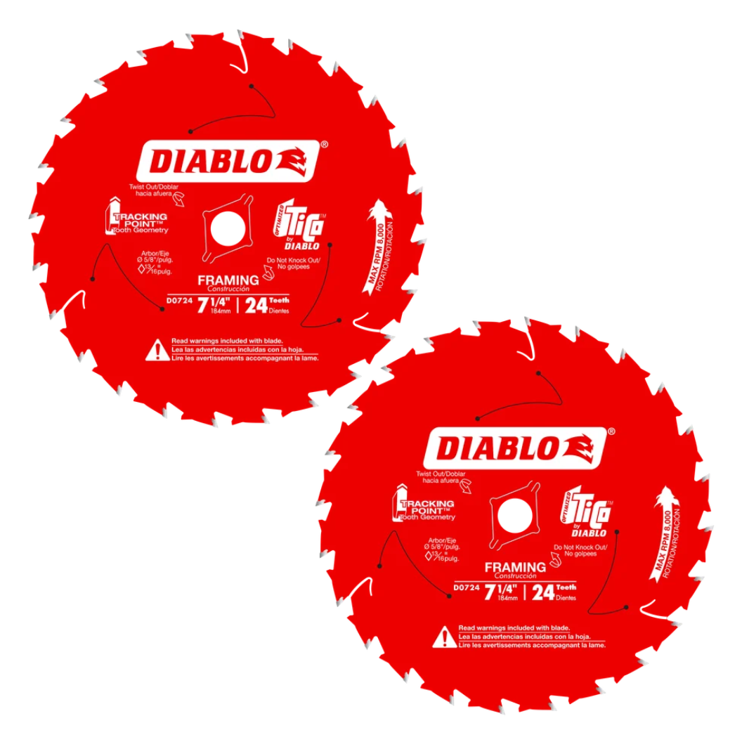 Diablo D0724RVP - 7-1/4" x 24-Teeth Framing Saw Blade 2-Pack
