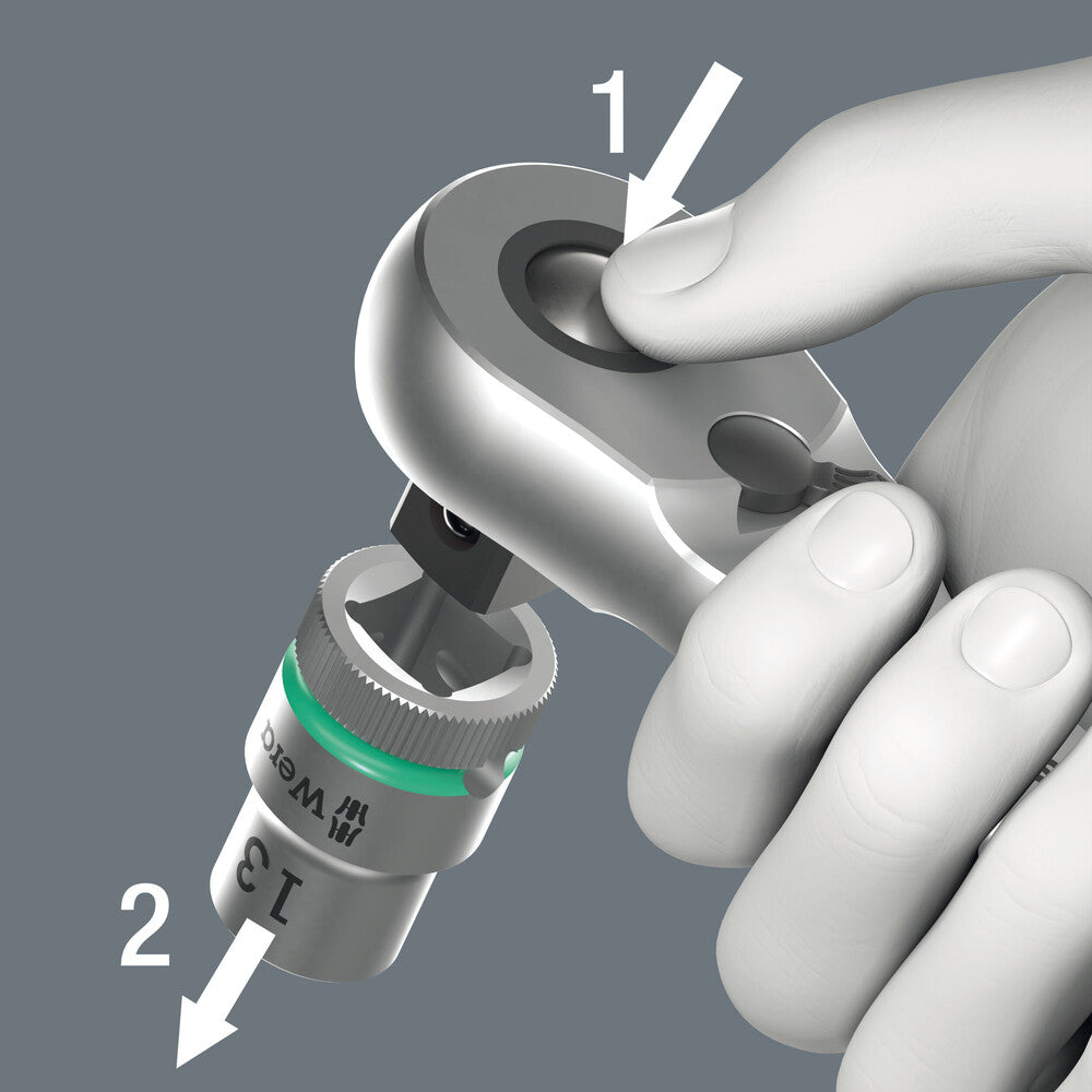 Wera 004063 Zyklop Ratchet 1/2" Drive w/ Push-Through Square - Wise Line Tools