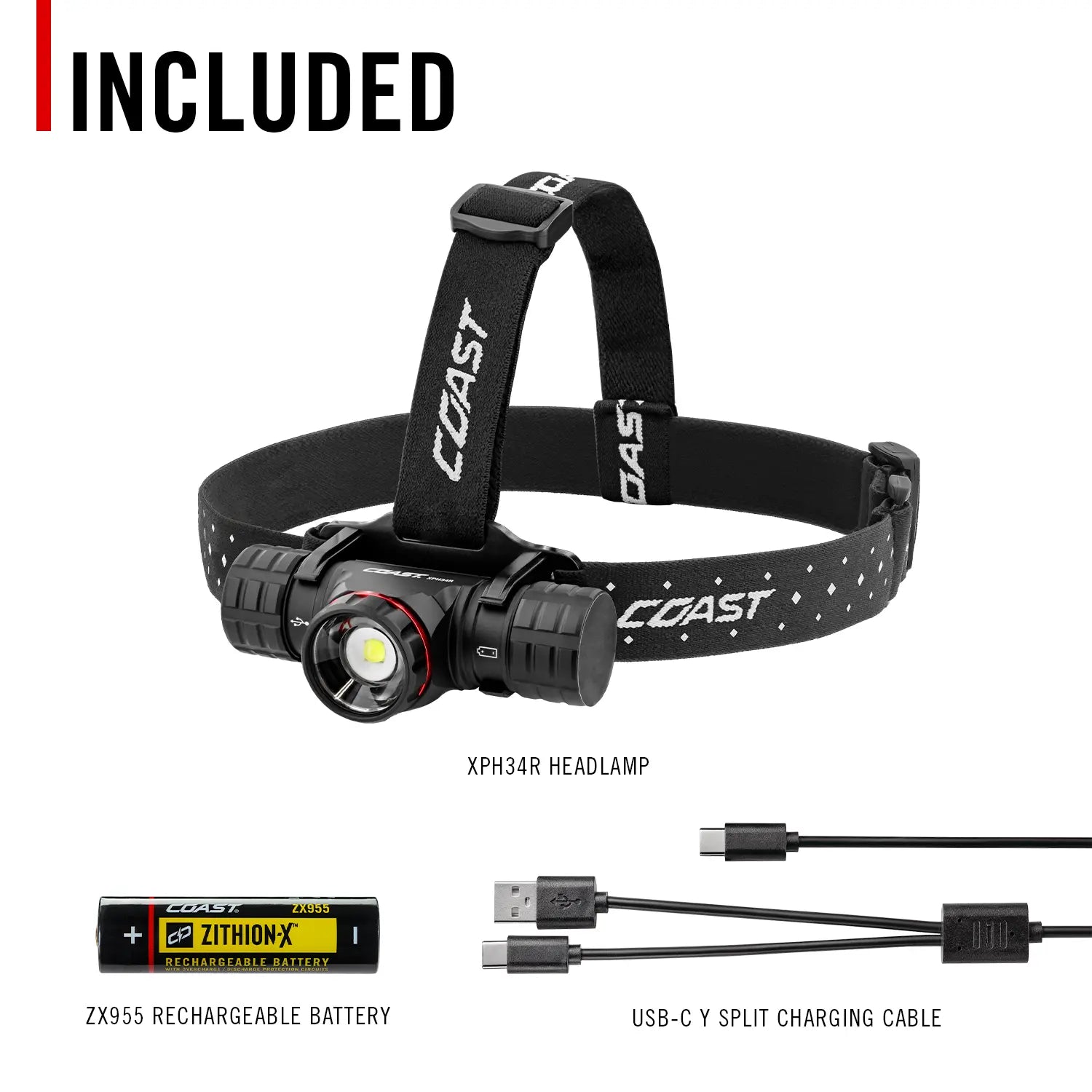Coast XPH34R - Rechargeable Dual-Power Headlamp 2700 Lumen