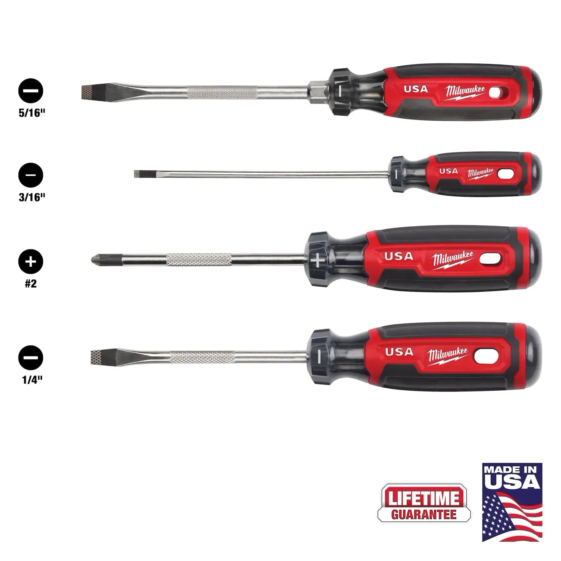 Milwaukee MT200-4 - 4PC Cushion Grip Screwdriver Set (USA)