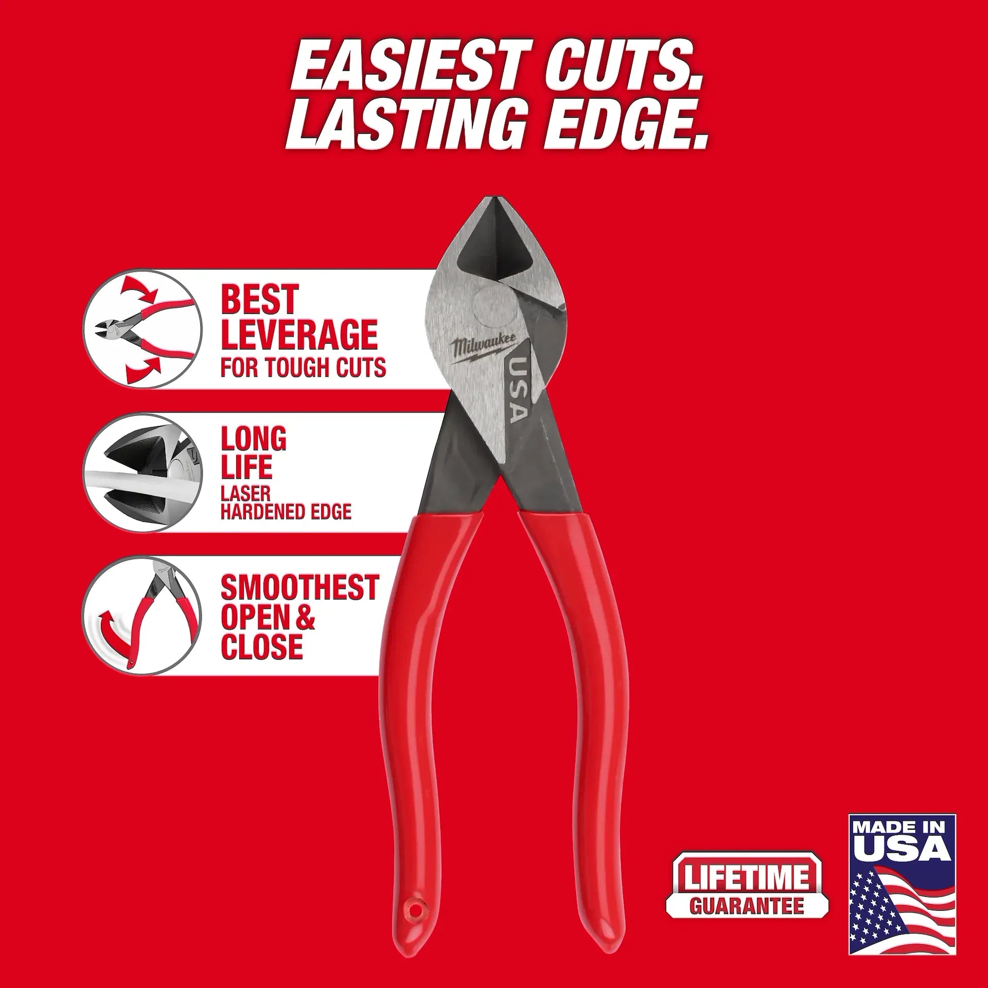 Milwaukee MT506 - 6" Diagonal Dipped Grip Cutting Pliers (USA)