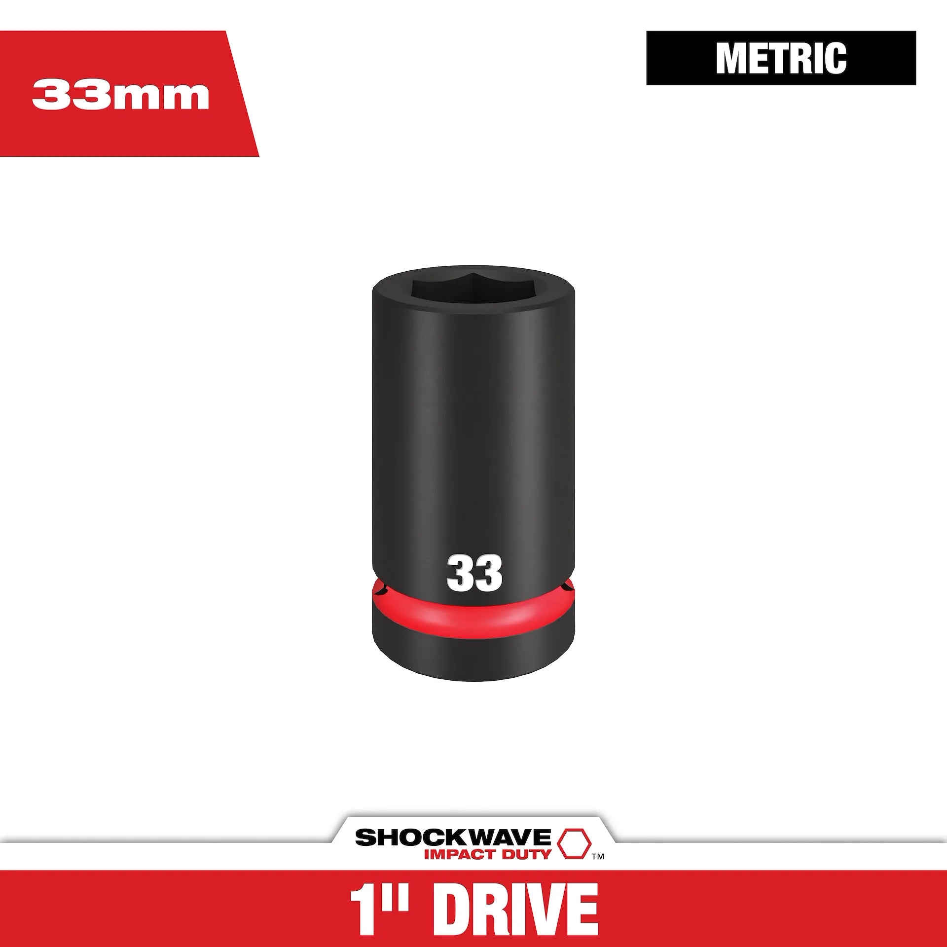 Milwaukee 49-66-6627 - SHOCKWAVE™ Impact Duty 1" Drive 33mm Deep 6 Point Socket