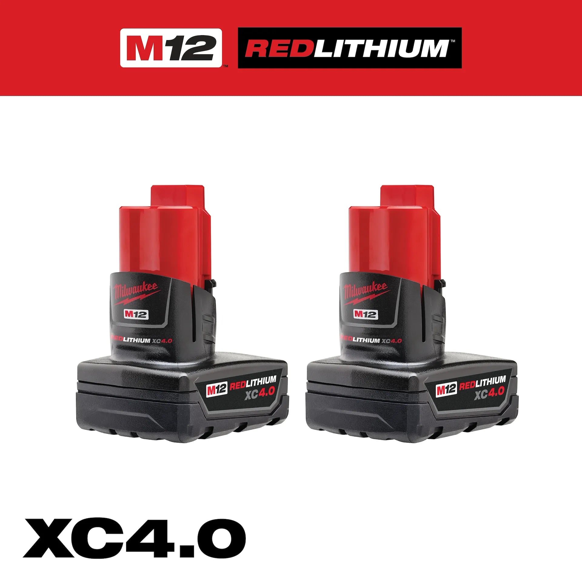 Milwaukee 48-11-2442 - M12™ REDLITHIUM™ XC4.0 Battery Two Pack