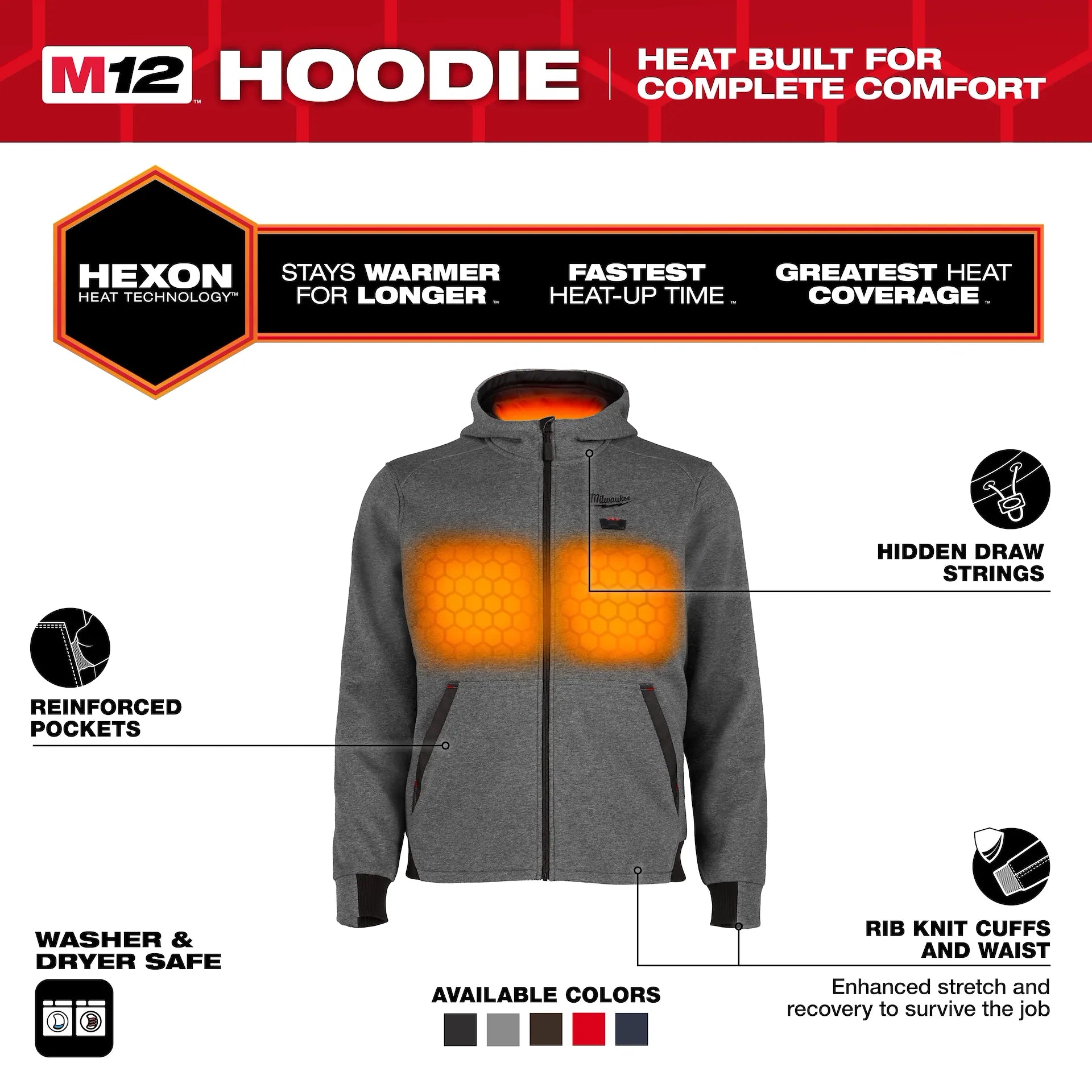 Milwaukee Men's Gray Heated Jacket