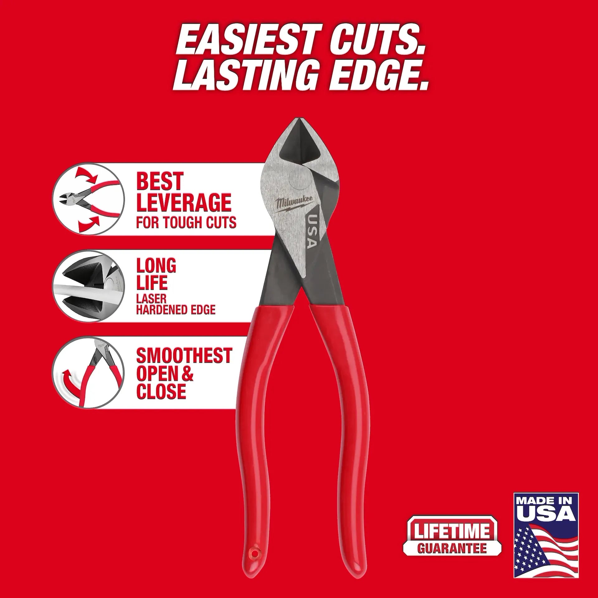 Milwaukee MT507 - 7" Diagonal Dipped Grip Cutting Pliers (USA)