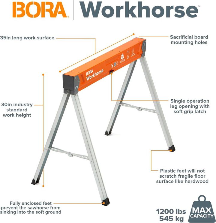 Bora PM-3330 - Portamate Workhorse Sawhorse