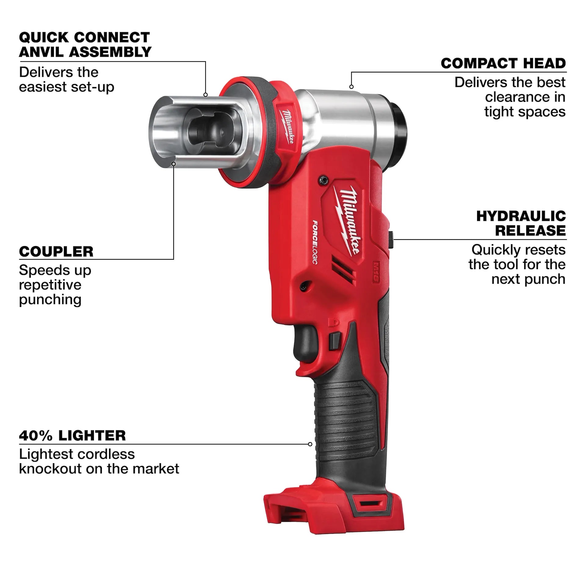 Milwaukee 2677-04 - M18™ FORCE LOGIC™ 6T Knockout Tool 1/2" - 4"
