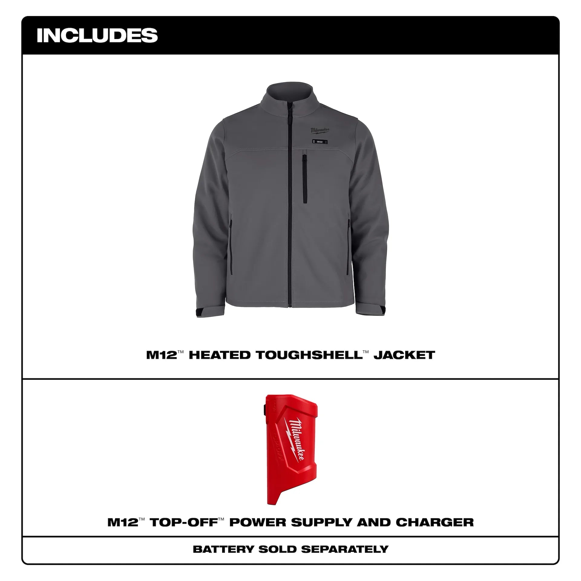 Milwaukee Men's Gray TOUGHSHELL Heated Work Jacket