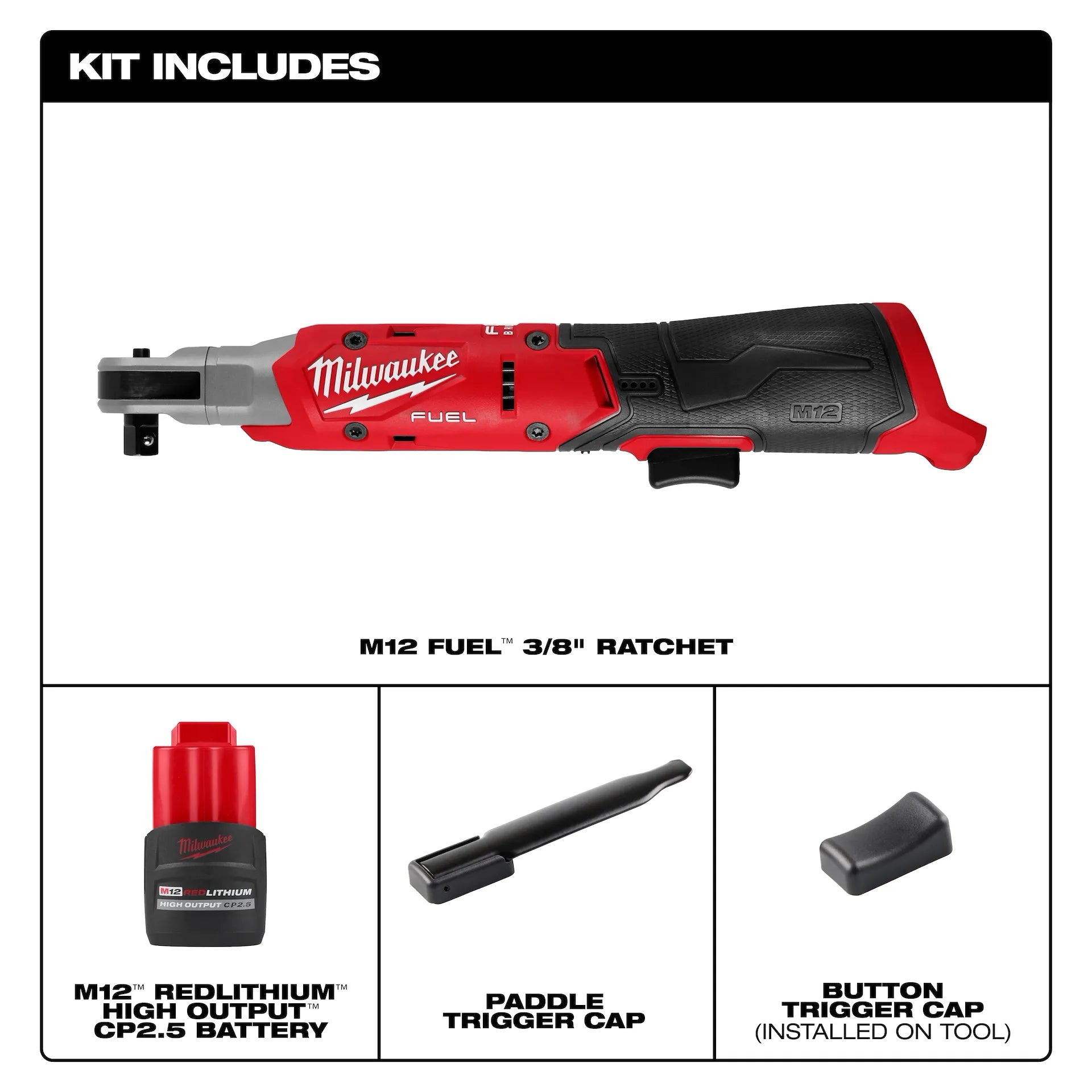 Milwaukee 3053-21 - M12 FUEL™ 3/8" Ratchet Kit