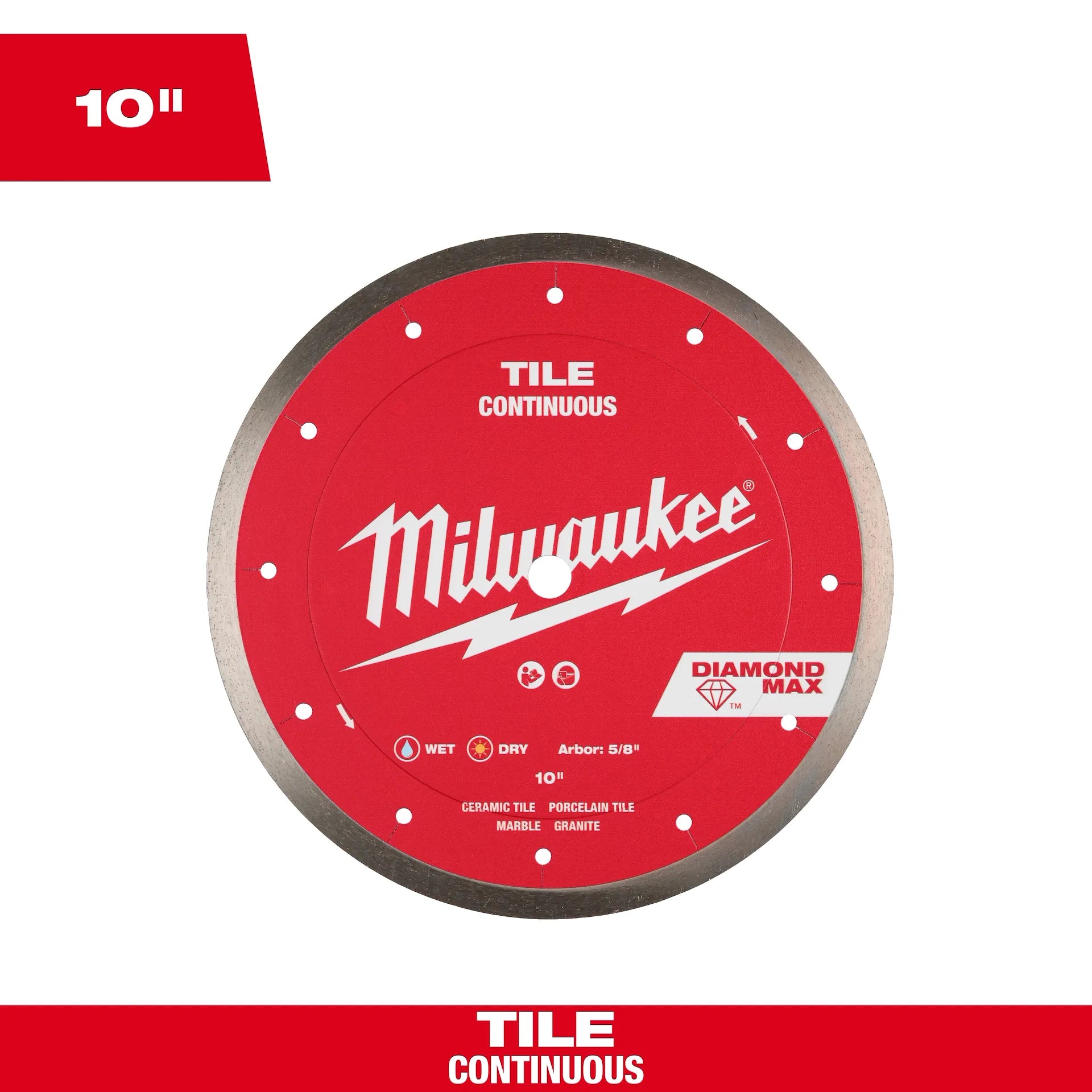 Milwaukee 49-93-9210 - 10" DIAMOND MAX™ Continuous, Tile Diamond Blade