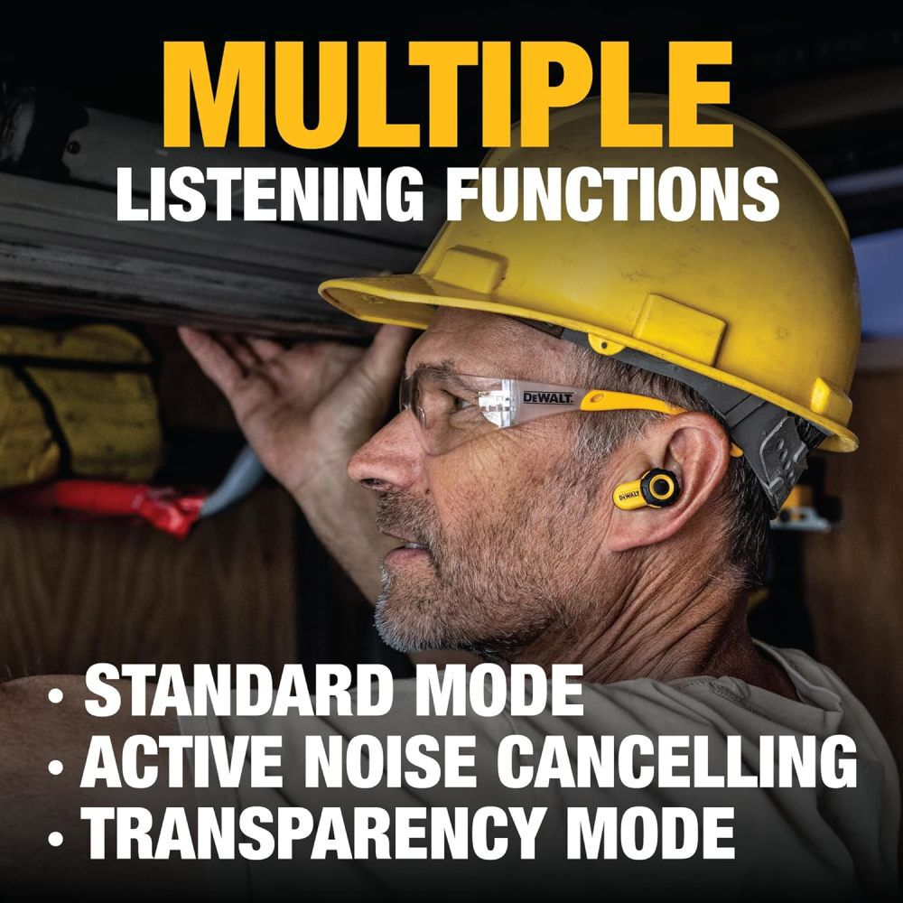 DEWALT DXMA1902097 - Jobsite Pro-X2 38 dB Wireless Earbuds with ANC and Charging Case