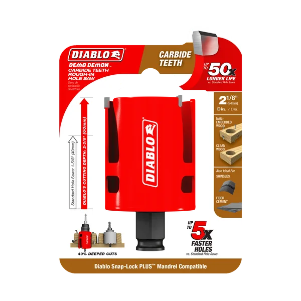 Diablo DHS2125CTR - 2-1/8" Demo Demon™ Carbide Teeth Rough-In Hole Saw