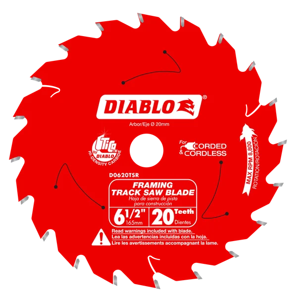 Diablo D0620TSR - 6-1/2" 20-Teeth Track Saw Blade for Framing