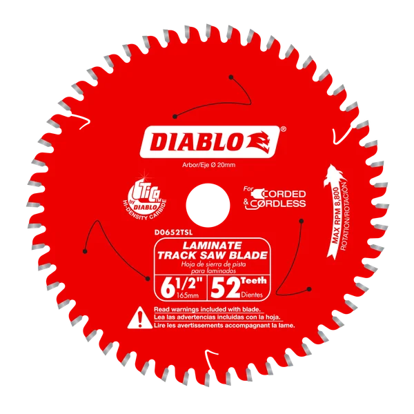 Diablo D0652TSL - 6-1/2" 52-Teeth Track Saw Blade for Laminate