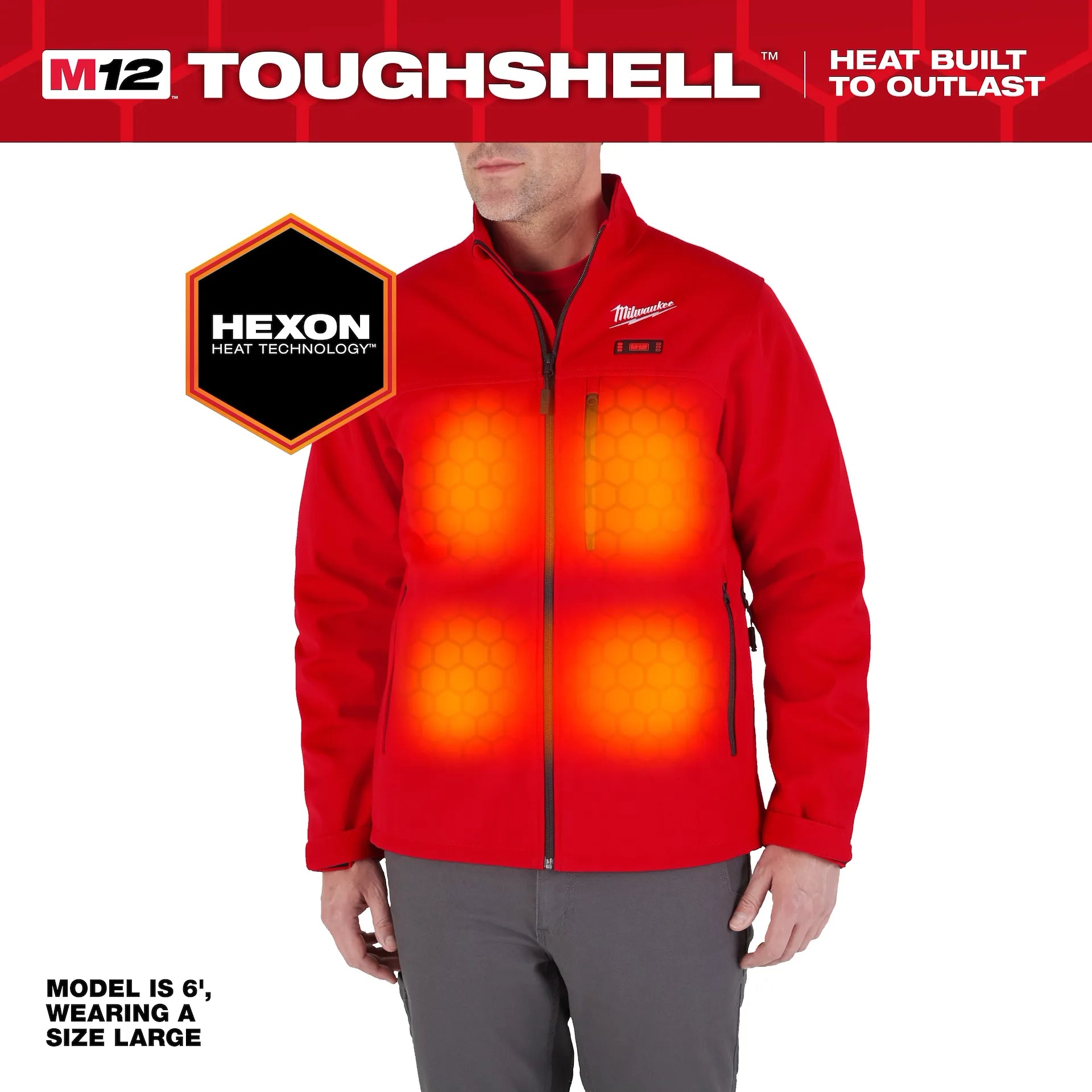 Milwaukee Men's Red TOUGHSHELL Heated Work Jacket Kit