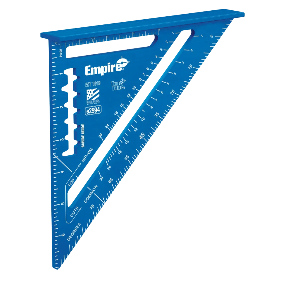 EMPIRE E2994 - 7" TRUE BLUE Laser Etched Rafter Square