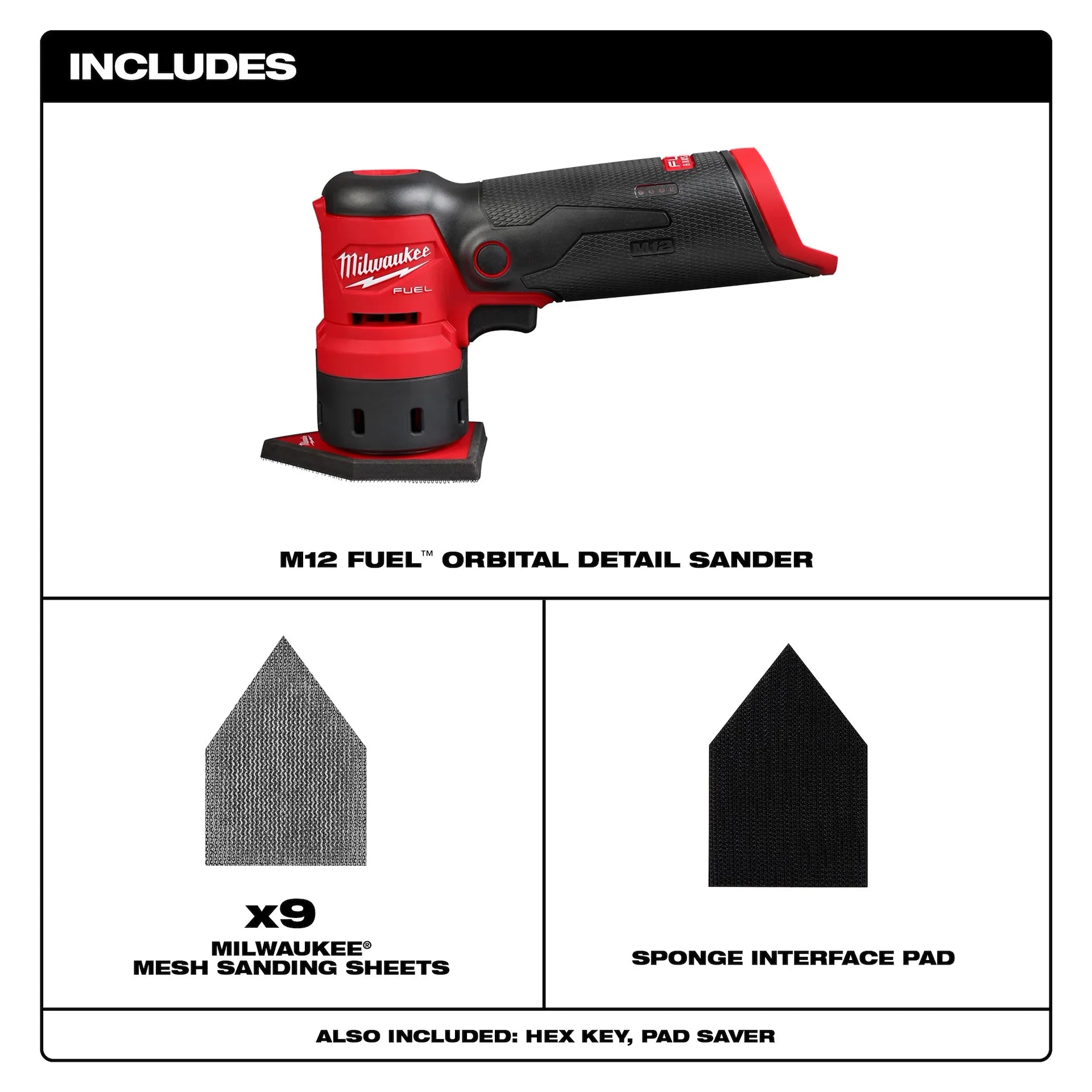 Milwaukee 2531-20 - M12 FUEL Orbital Detail Sander