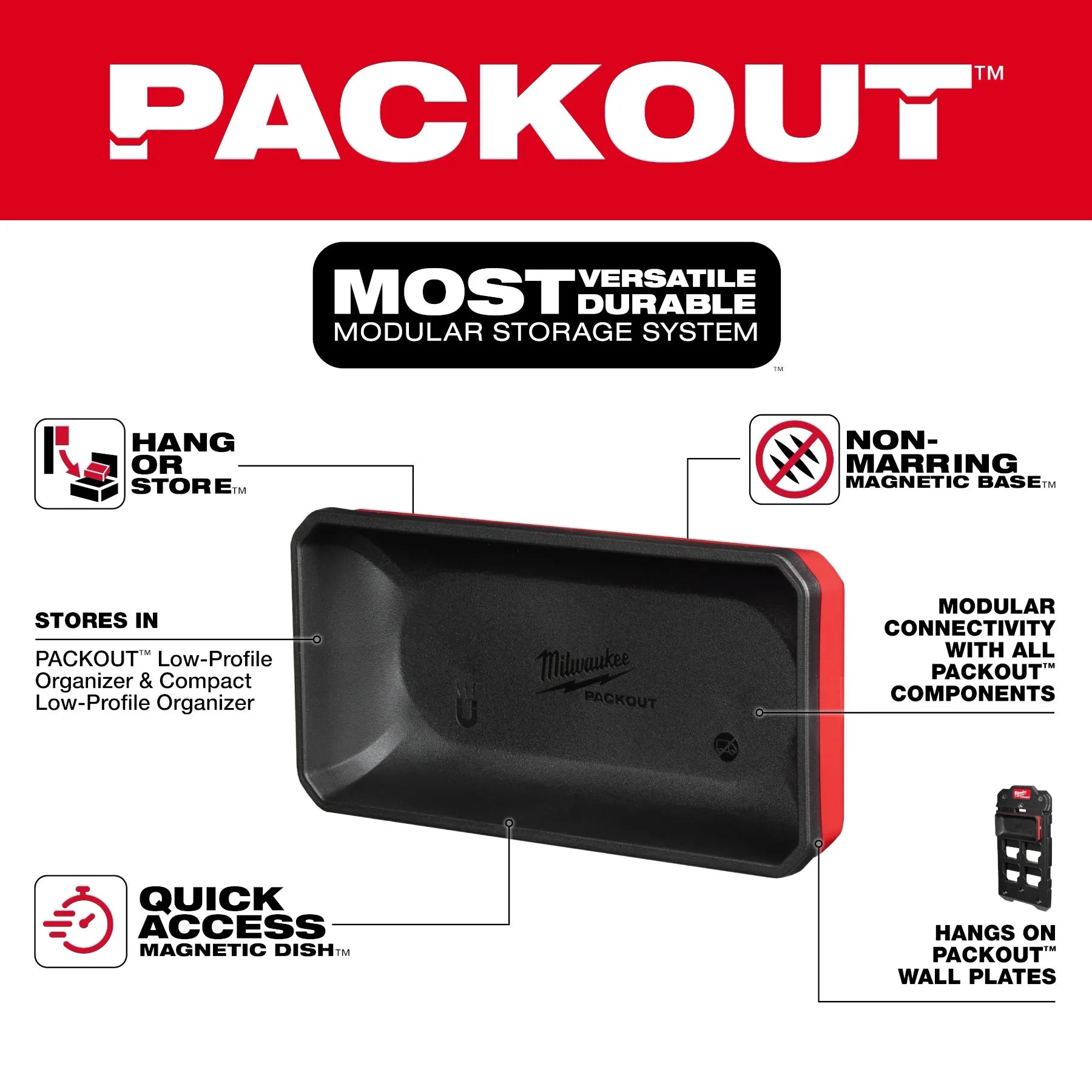 Milwaukee 48-22-8071 - PACKOUT Large Magnetic Bin