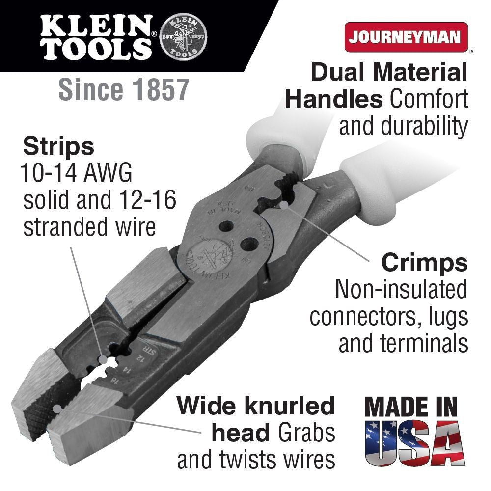 Klein J215-8CR - Hybrid Crimper/Stripper/Cutter Pliers KLEIN