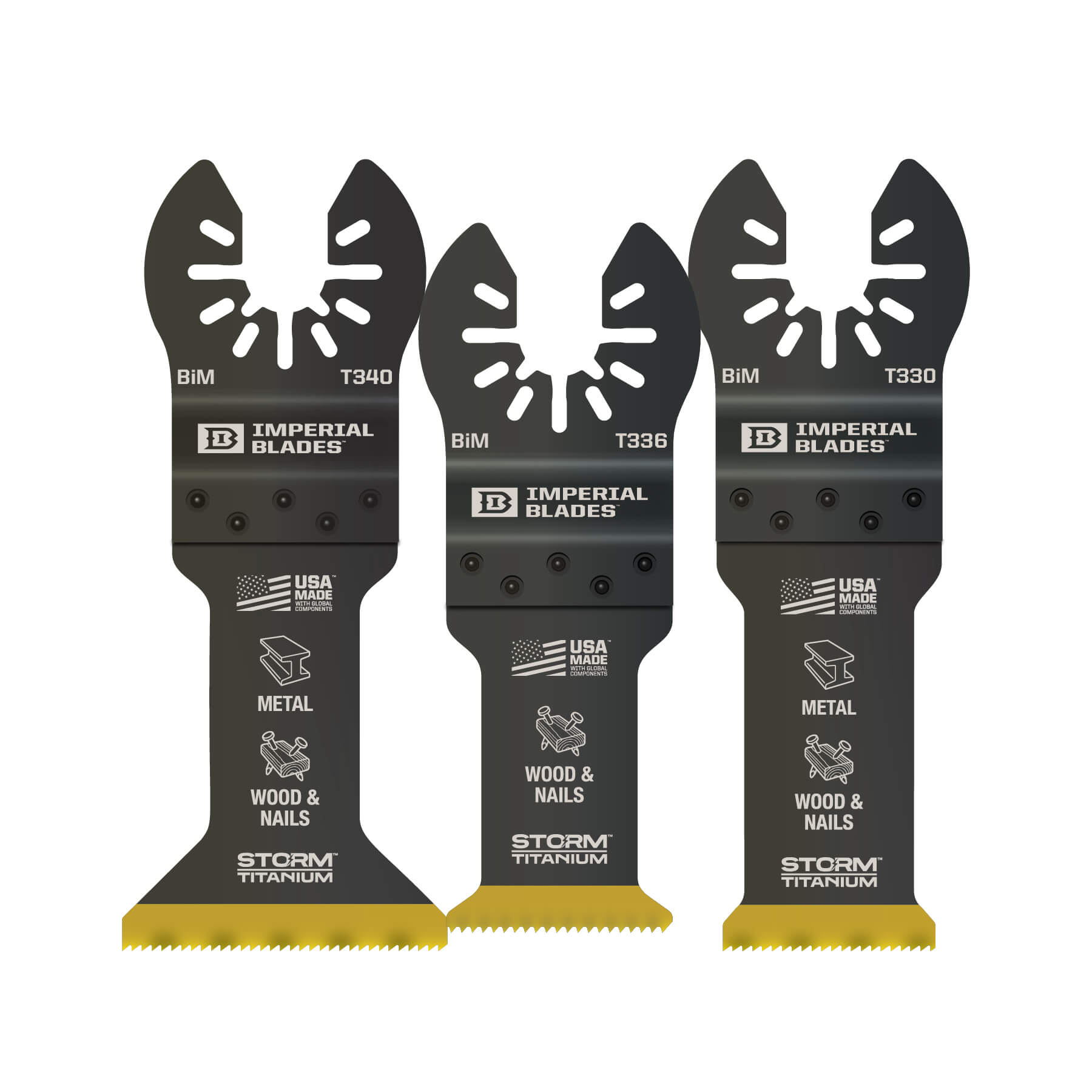 Milwaukee IBOATV-3 - Imperial Blades IBOATV-3 One Fit™ Storm Titanium Metal/Wood Variety Pack, 3PC IMPERIAL BLADES