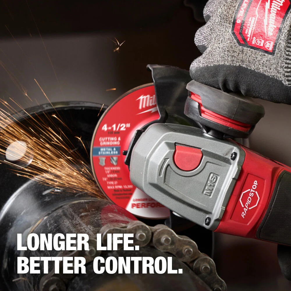 Milwaukee 49-94-0903 - 4-1/2" x 1/8" x 7/8" Performance+ Dual Metal Cut & Grind Wheel - Type 27