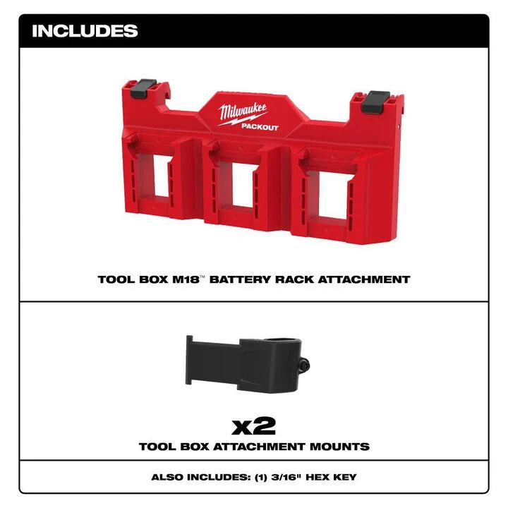 Milwaukee 48-22-8603 - PACKOUT Tool Box M18 Battery Rack Attachment
