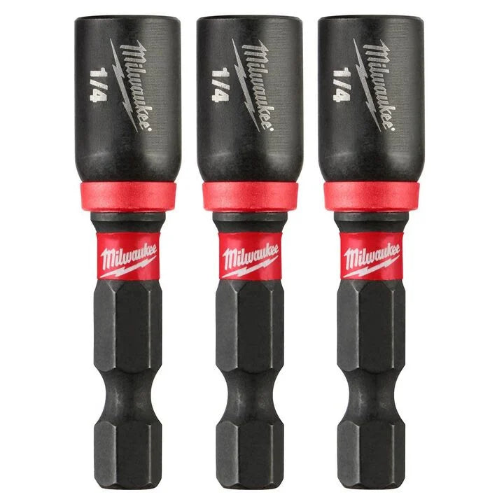 Milwaukee 49-66-4522 - SHOCKWAVE Impact Duty 1/4 x 1-7/8 Magnetic Nut Driver 3PK