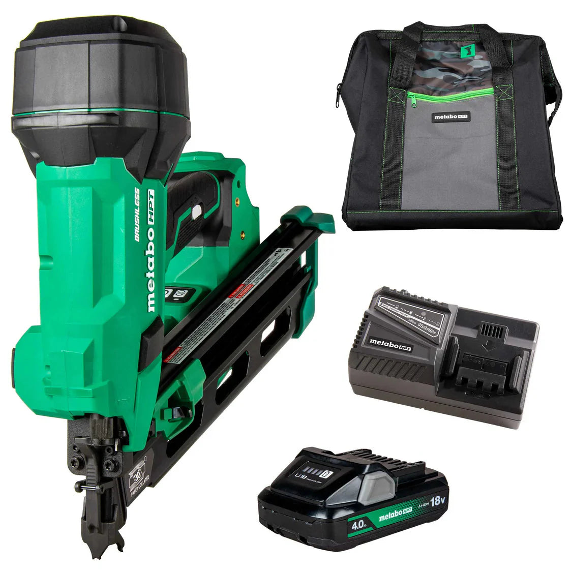 METABO HPT NR1890DCAM 18V MultiVolt Cordless 30° 3-1/2" Paper Tape Framing Nailer METABO