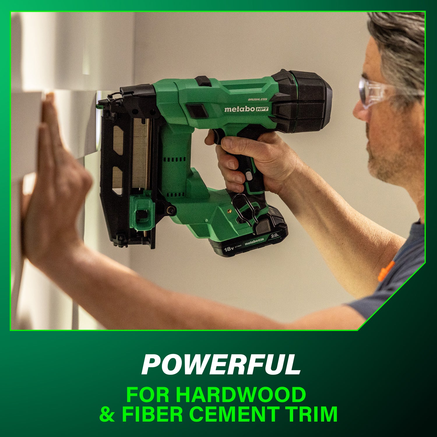 METABO HPT NT1865DSAM - 18V MultiVolt™ Brushless Pro 16-GA Straight Finish Nailer (1 x 2.0Ah)