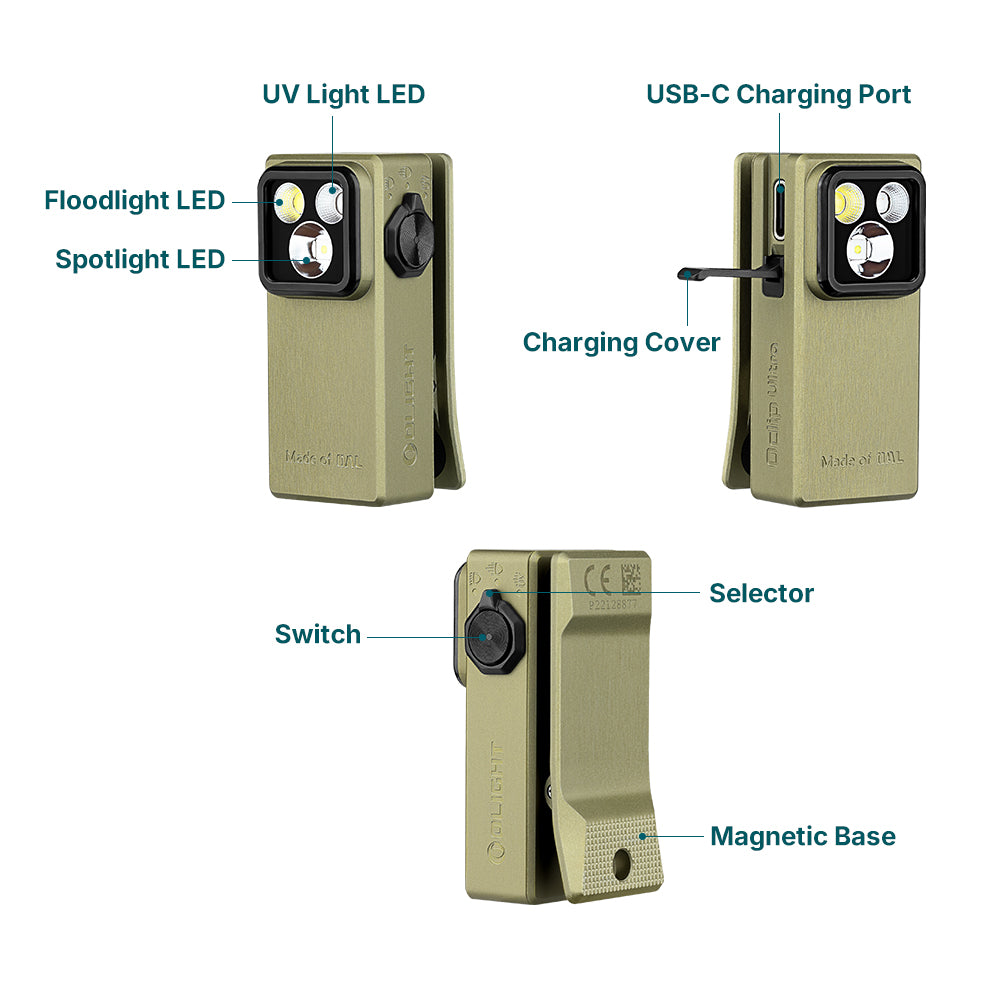 Olight Oclip Ultra Clip-On Magnetic EDC Flashlight