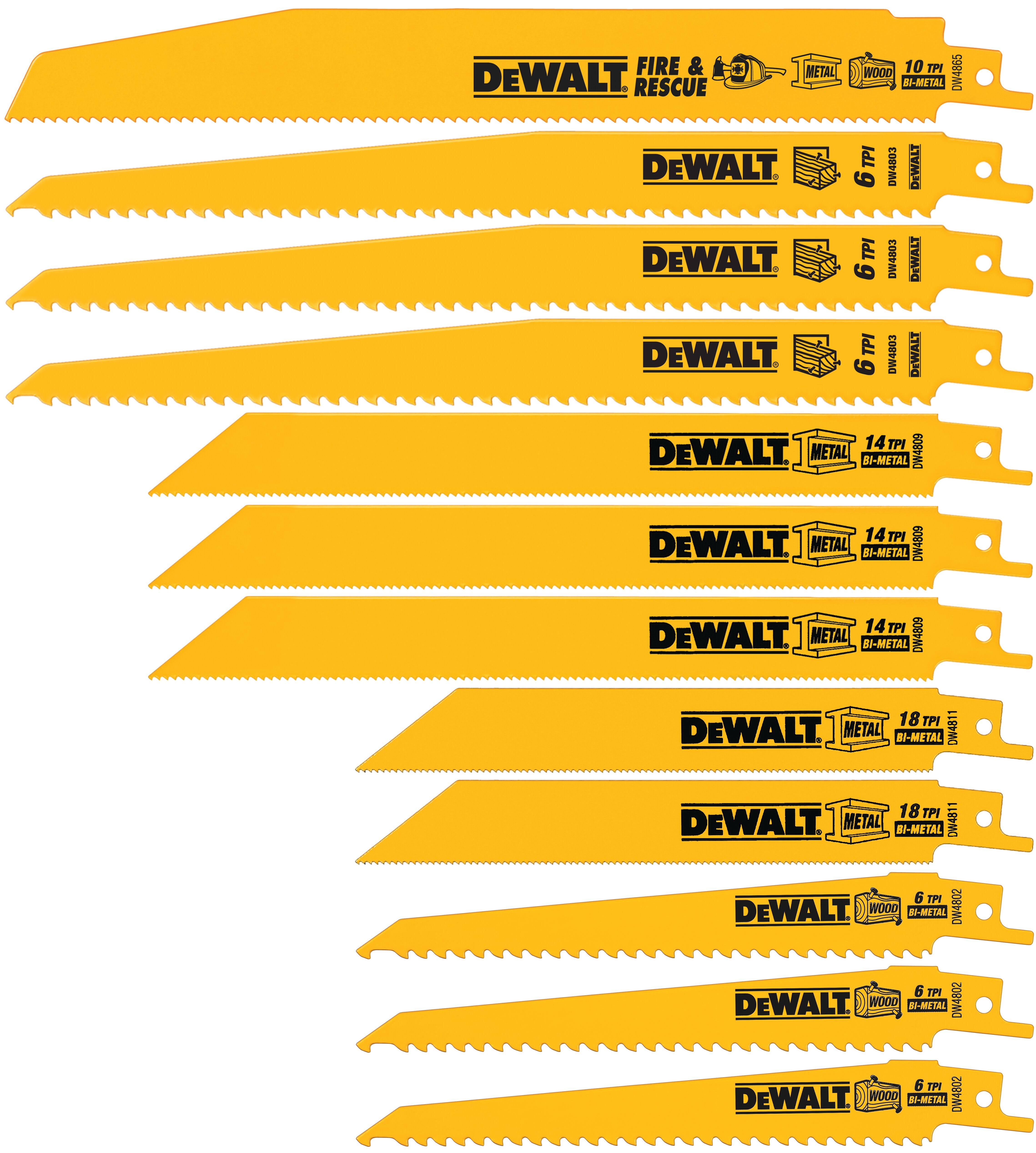 Dewalt DW4892 - 12pc. Recip. Blade Kit w/expandable storag