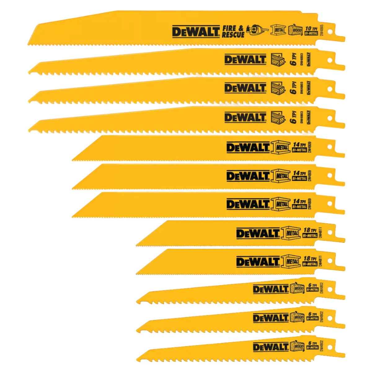 Dewalt DW4892 - 12pc. Recip. Blade Kit w/expandable storag