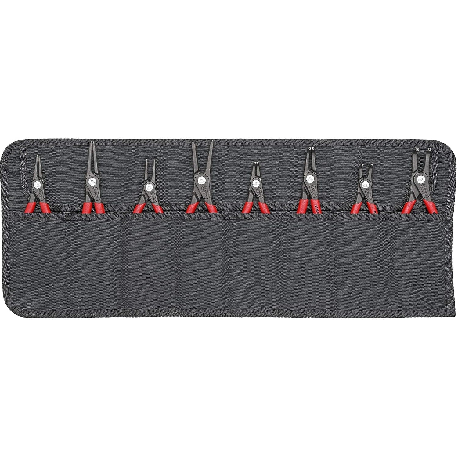 KNIPEX 001958V02 - 8 Pc Precision Snap Ring Pliers Set in Tool Roll