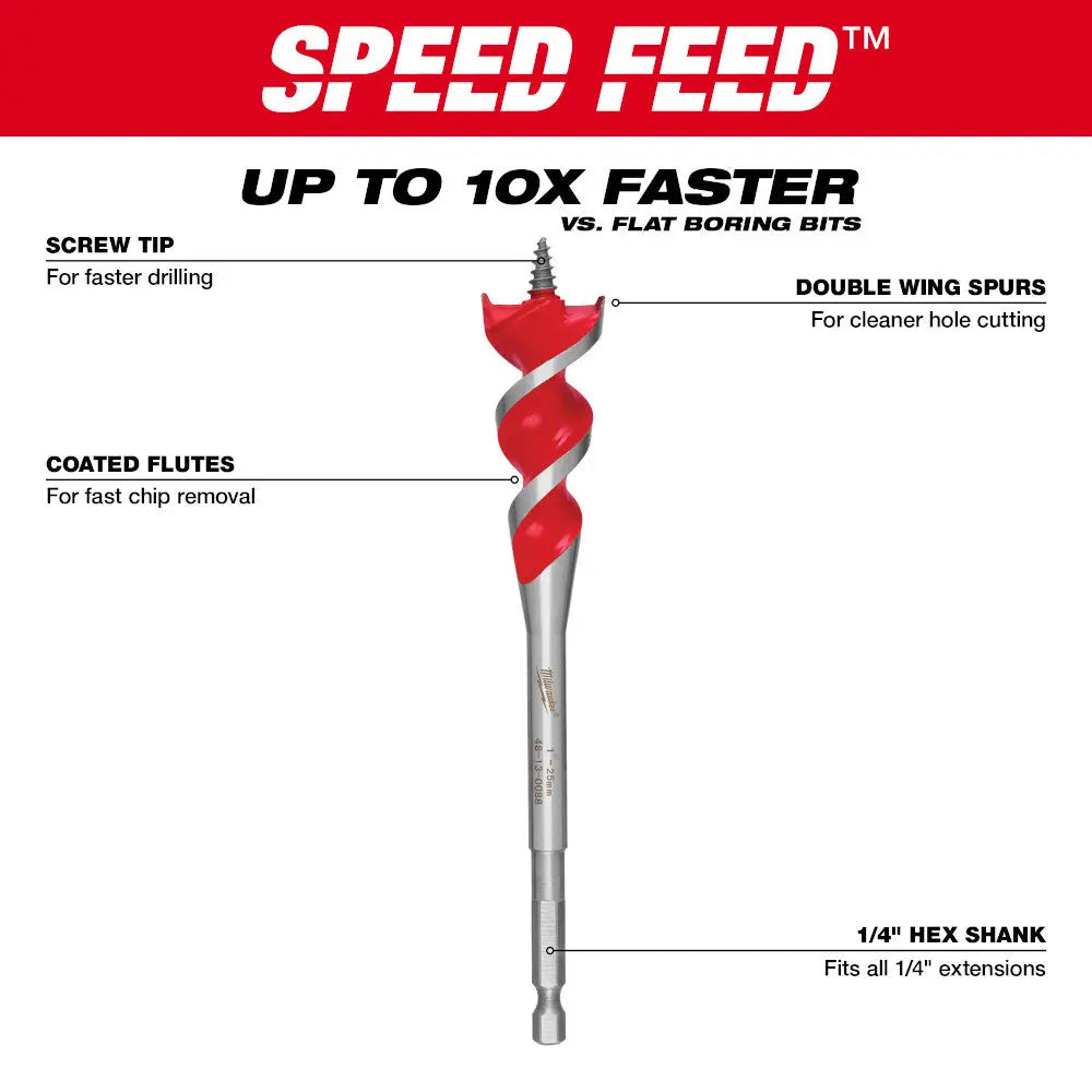 Milwaukee 48-13-0088 - SPEED FEED™ Wood Bit 1" x 6"