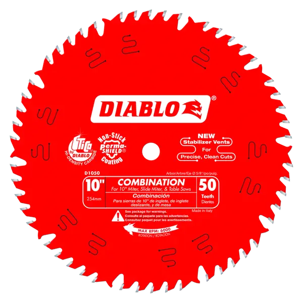 Diablo D1050X - 10" x 50-Teeth Combination Saw Blade for Wood