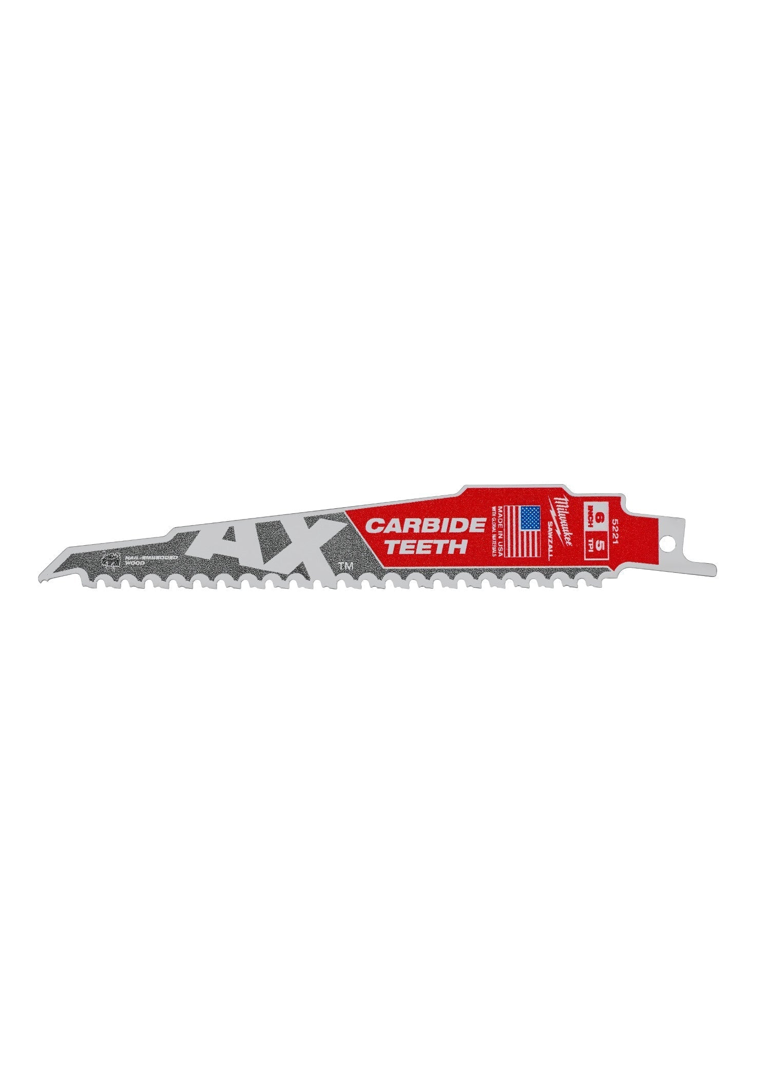 Milwaukee 48-00-5221 - The Ax™ with Carbide Teeth SAWZALL™ Blade 6 in. 5T