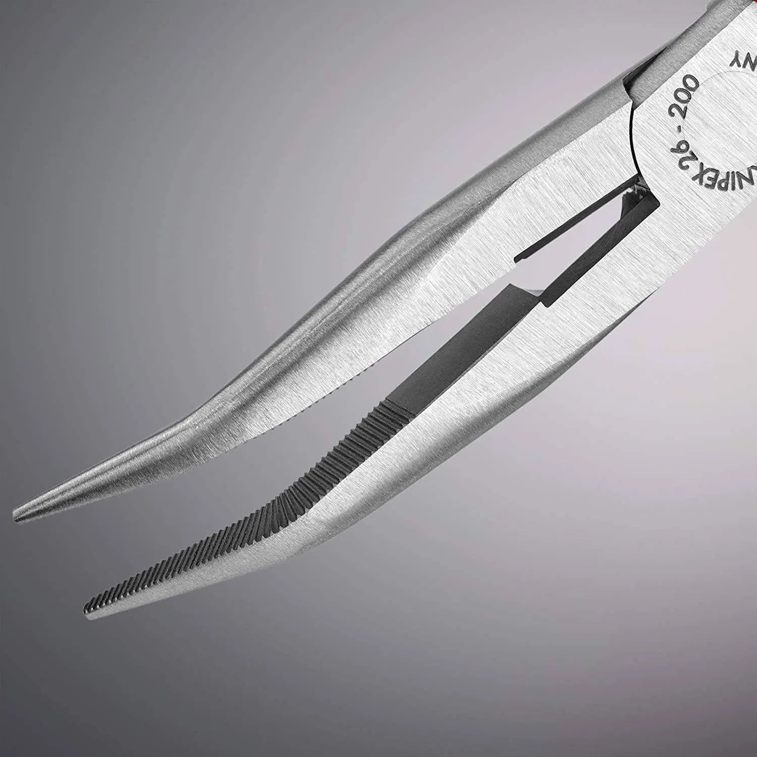 KNIPEX 2621200SBA - 8" Long Nose 40° Angled Pliers with Cutter