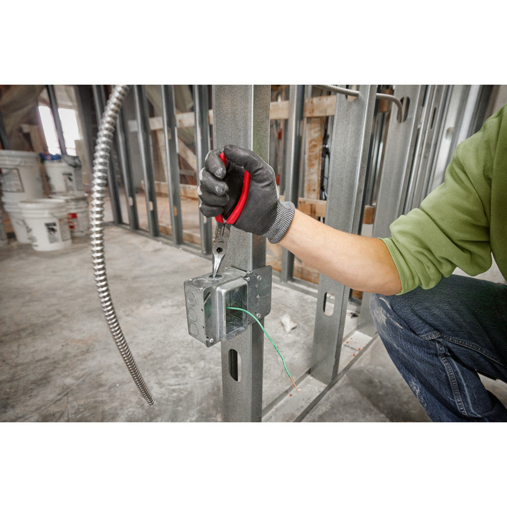 Milwaukee MT505 - 8" Long Nose Dipped Grip Pliers (USA) - Wise Line Tools