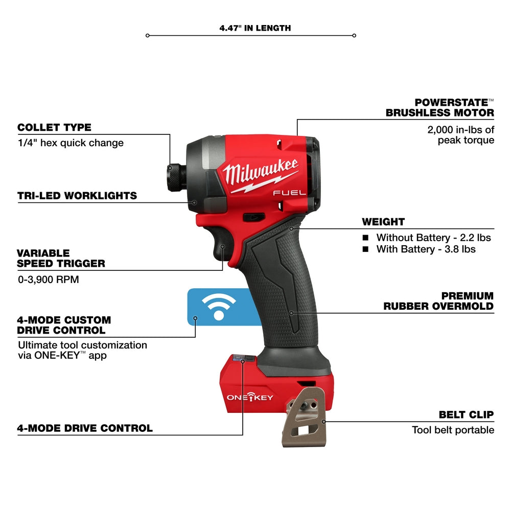 Milwaukee 3696-22 - M18 FUEL™ 2-Tool Combo Kit w/ ONE-KEY™