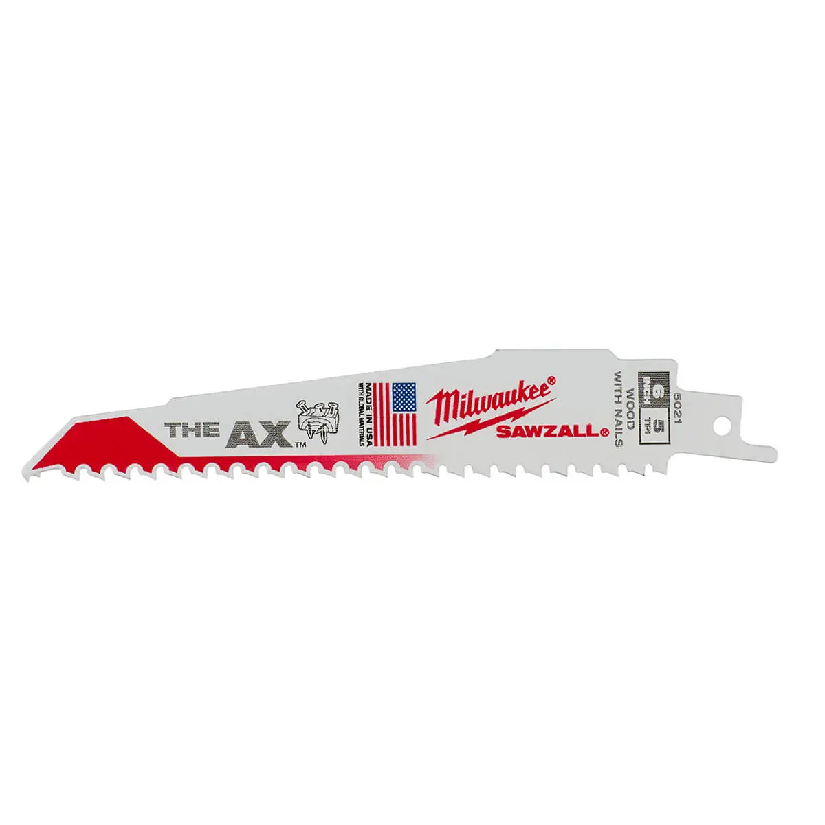 Milwaukee 48-00-5021 - 6" 5 TPI The Ax™ Sawzall® Blade (5 Pk)