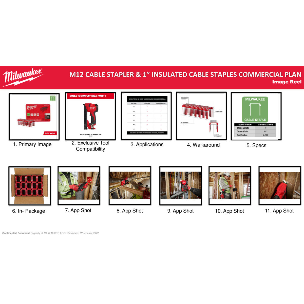 Milwaukee MNM1-600 - 1" Insulated Cable Staples - Wise Line Tools