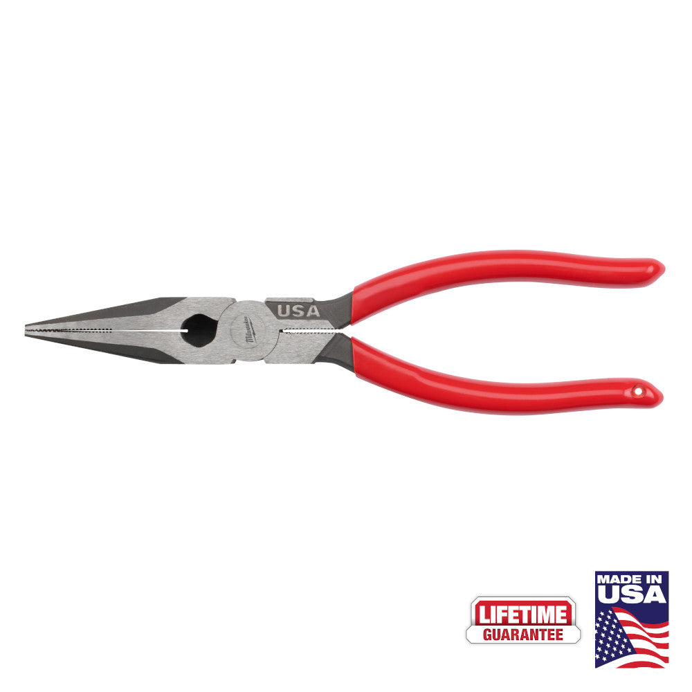 Milwaukee MT505 - 8" Long Nose Dipped Grip Pliers (USA) - Wise Line Tools