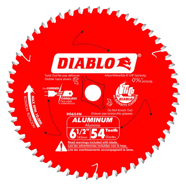 Diablo D0654N - 6 1/2" x 54T Aluminum Cutting Blade