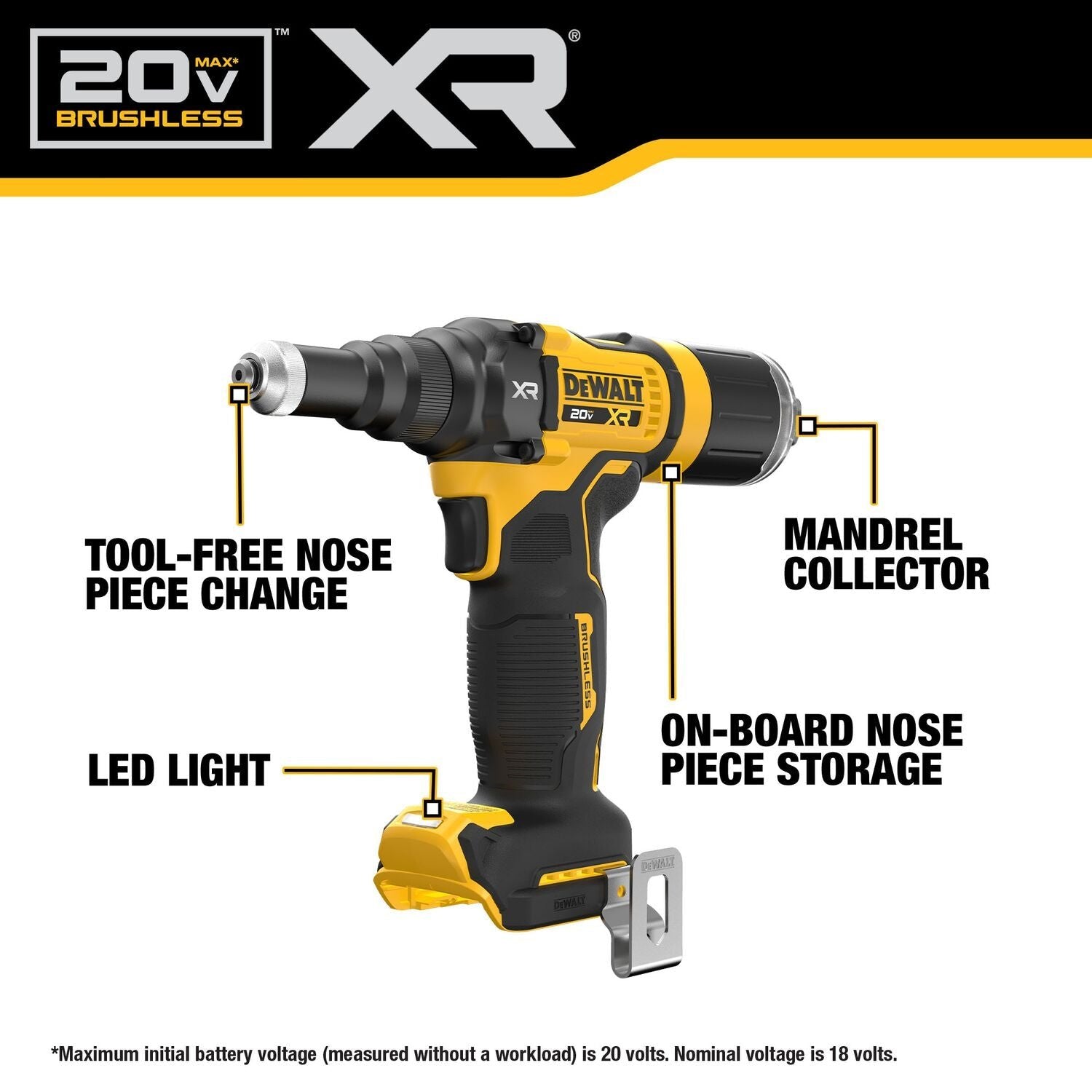 DEWALT DCF403B-20V MAX* XR Brushless Cordless 3/16" Rivet Tool (Tool Only)