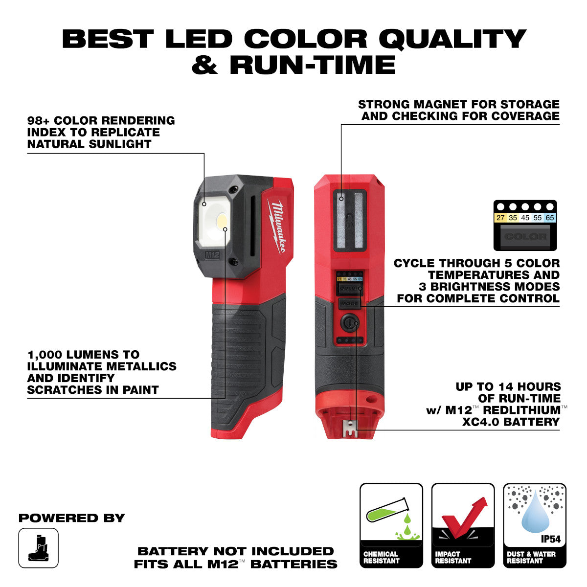 Milwaukee 2127-20 - M12™ Paint and Detailing Color Match Light - Wise Line Tools