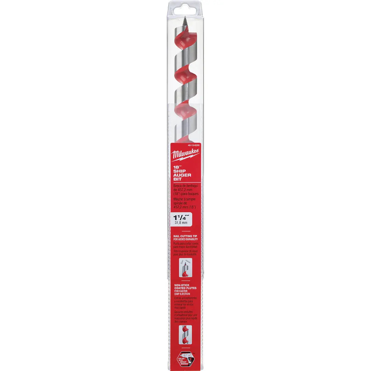 Milwaukee 48-13-6250 - 1-1/4″ x 18″ Auger Bit