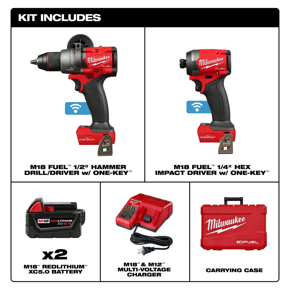 Milwaukee 3696-22 - M18 FUEL™ 2-Tool Combo Kit w/ ONE-KEY™