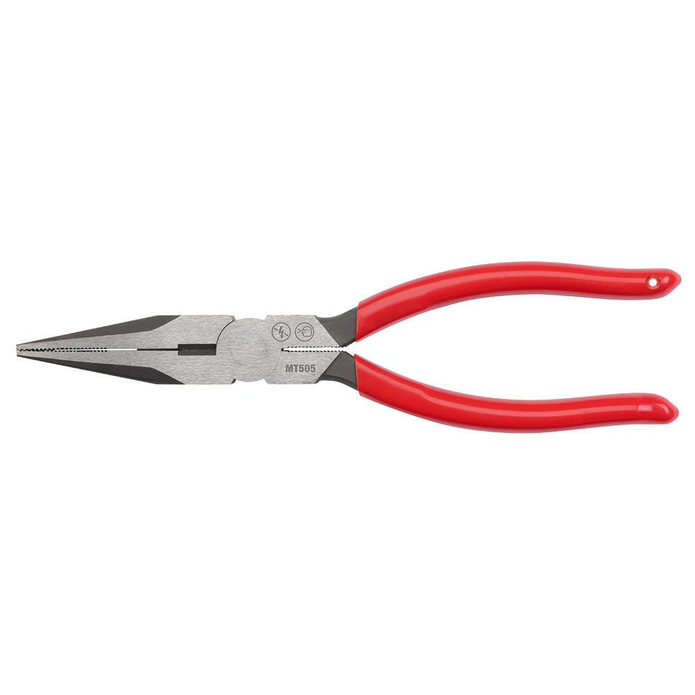 Milwaukee MT505 - 8" Long Nose Dipped Grip Pliers (USA) - Wise Line Tools